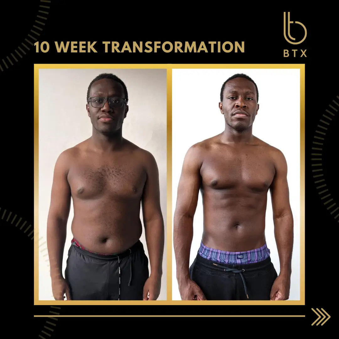 Deji before and after his 10 week BTX transformation